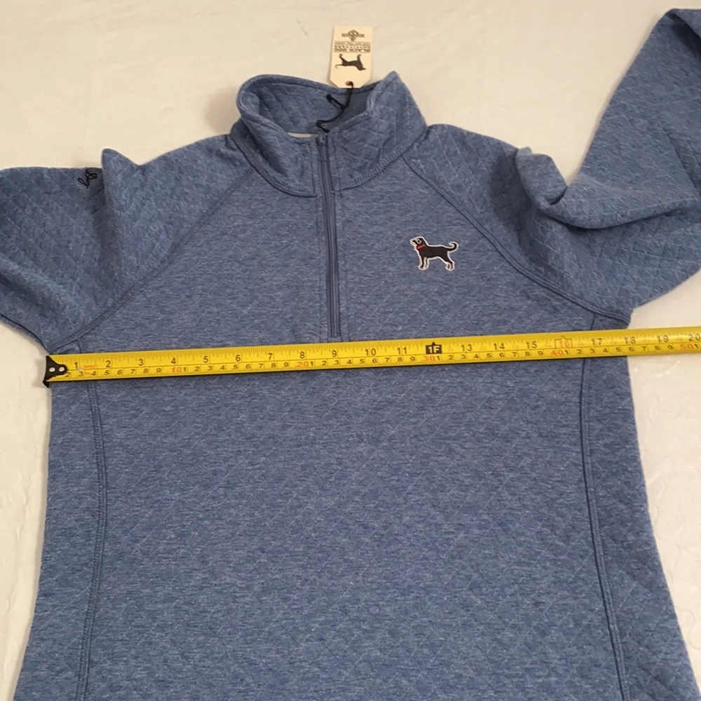 The Black Dog blue quilted quarter zip pullover sweatshirt S - Picture 8 of 12